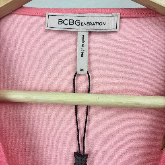 BCBGeneration Coral Tie-Waist Utility Romper Sz XS – Short Sleeve Jumpsuit NWOT - Picture 13 of 13